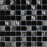 Grand Kerama Мозаика 912 микс черный-платина рифлена - платина 30х30