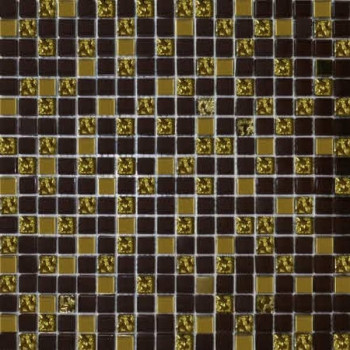 Grand Kerama Мозаика 1078 микс шоколад - золото рифленое золото 30х30