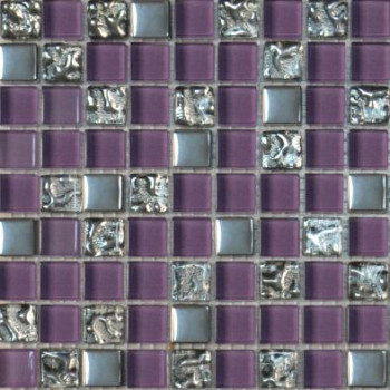 Grand Kerama Мозаика 914 микс фиолетовый-платина рифленая-платина 300х300