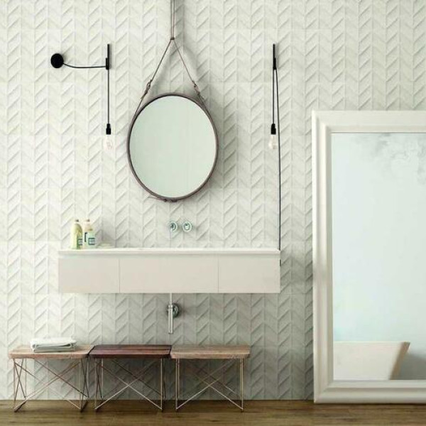 Marazzi Dover White  Block 3D RT 30x90