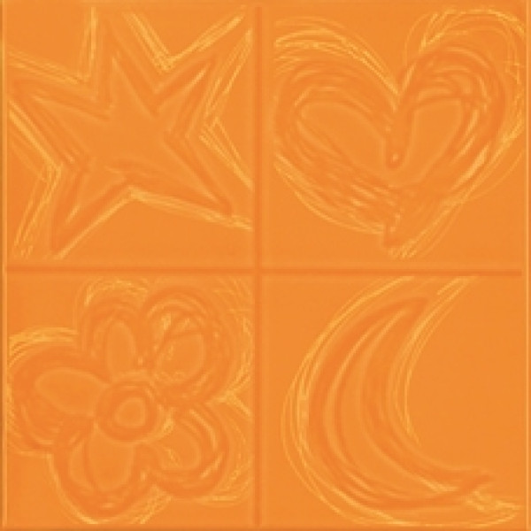 Декор (20x20) AGATHA CUATRO RELIEVE NARANJA