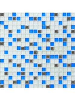 Grand Kerama Мозаика 466 микс белый-голубой-платина 30х30